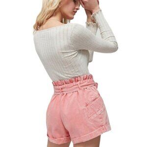 BDG Urban Outfitter Paperbag High Waisted Tie Belt Pink Shorts Size S